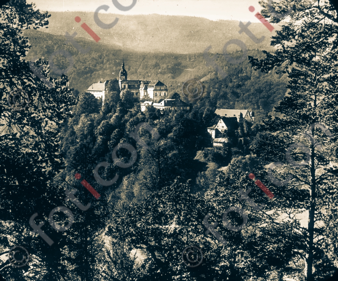 Schloss Schwarzburg I Schwarzburg Castle - Foto foticon-simon-169-028-sw.jpg | foticon.de - Bilddatenbank für Motive aus Geschichte und Kultur